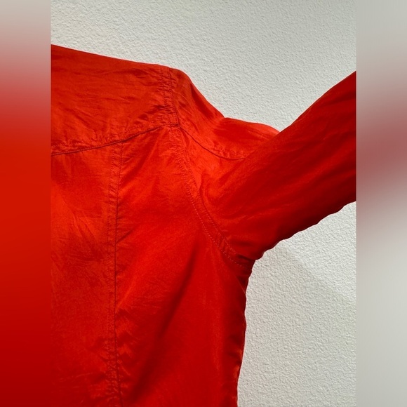 Tommy Hilfiger 100% Silk Burnt Orange Button Front Collared Blouse Shirt Size 4P - Picture 13 of 17